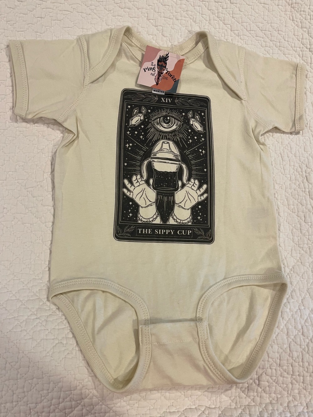 NWT Boutique Rabbit Skins Cream Onesie Black Tarot Card The Sippy Cup 18 Months